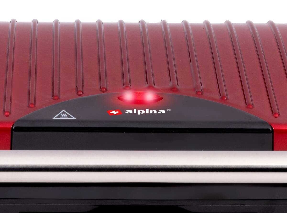 Kontaktgrill rot B/H/L: ca. 11,5x29,5x32,5 cm