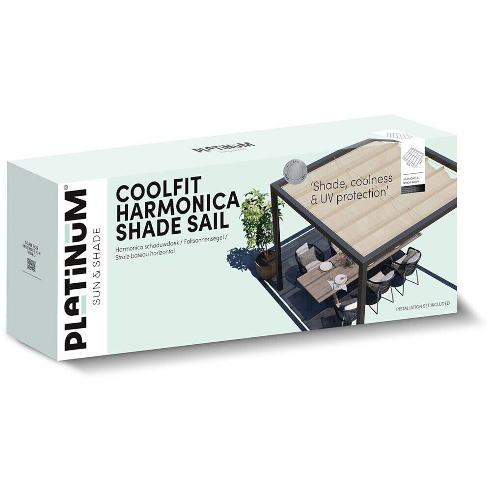 PLATINUM Faltsonnensegel Coolfit sand Polyethylen B/H/L: ca. 500x1x290 cm