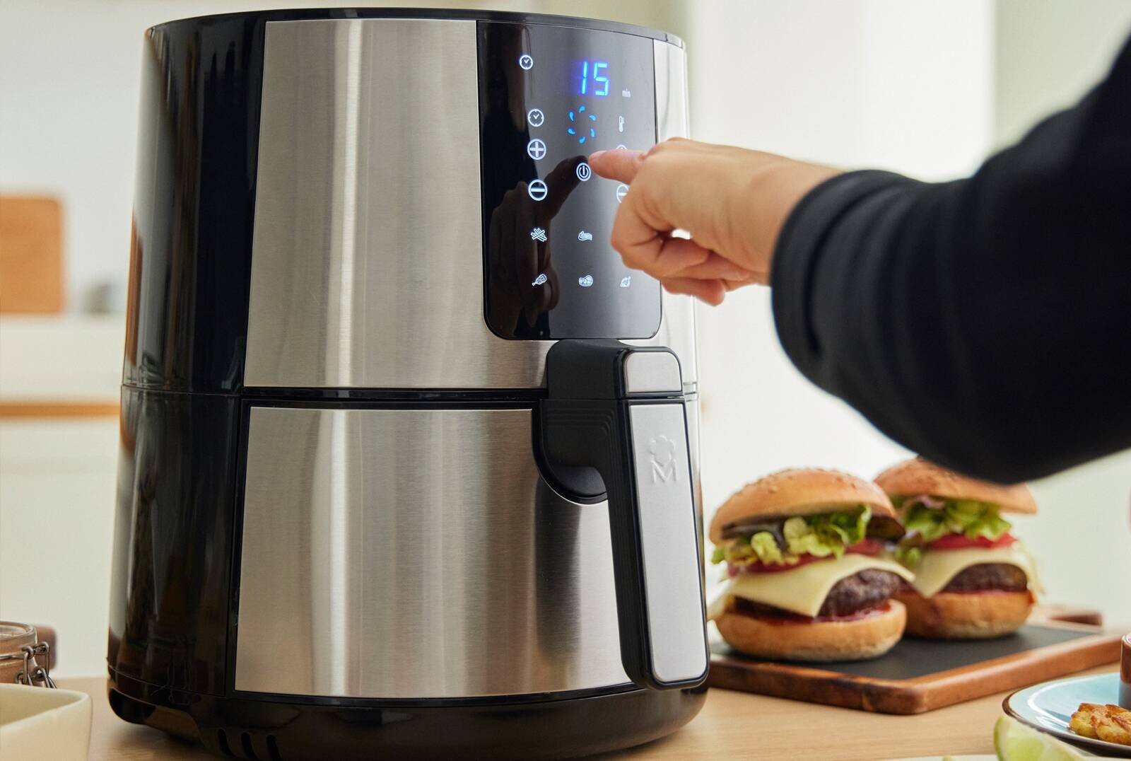 MASTERPRO Heißluftfritteuse BGMP-9307 silber Edelstahl B: ca. 26 cm ca. 3,6 l