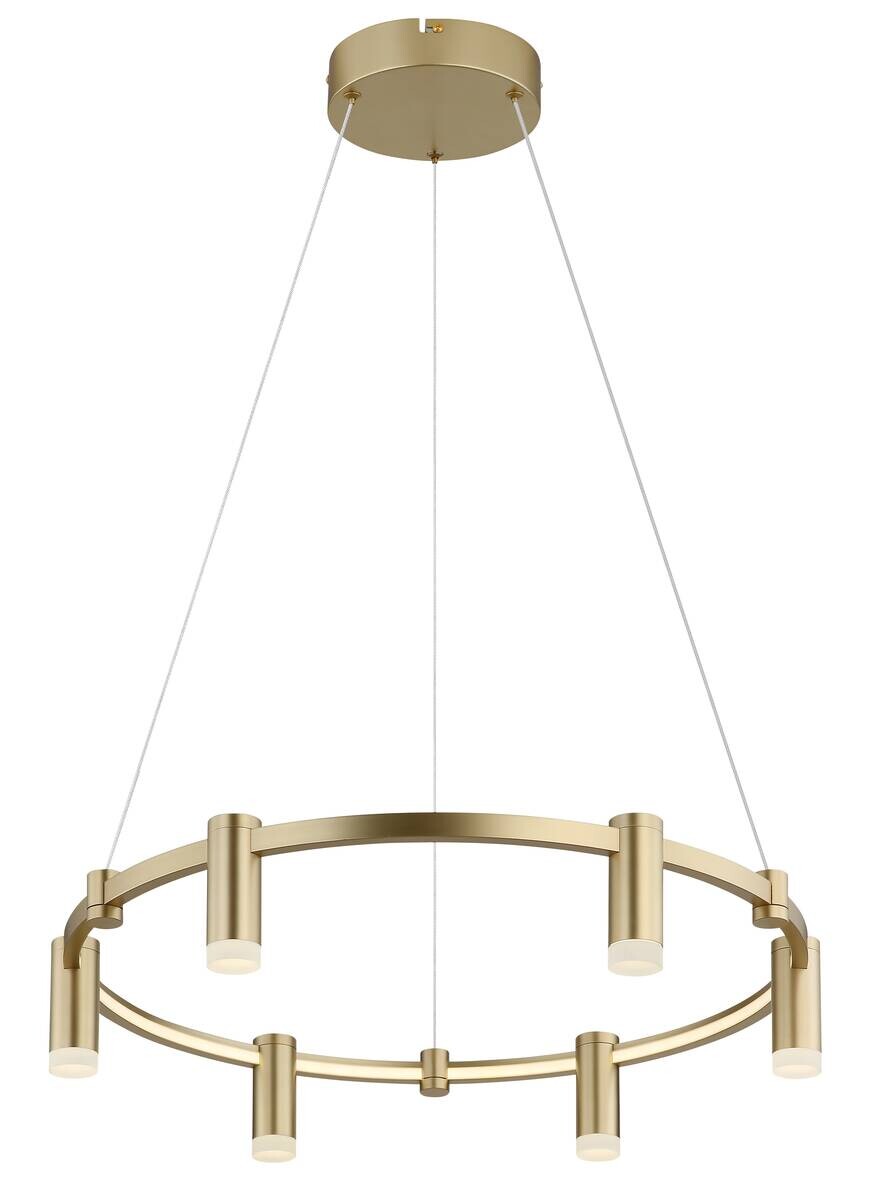 GLOBO Hängeleuchte Opal gold Acryl Aluminium Metall H/D: ca. 120x62 cm 1 Brennstellen