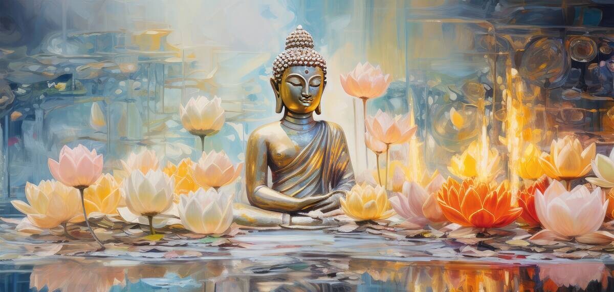 Keilrahmenbild Buddha B/H: ca. 70x33 cm
