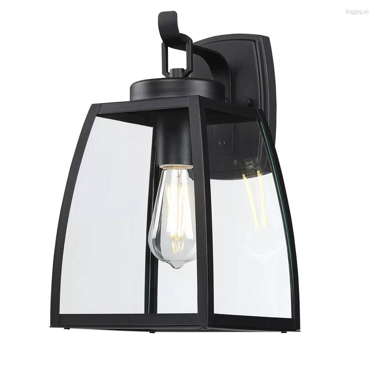 Westinghouse Außenwandleuchte Niko mattschwarz Metall Glas B/H/L: ca. 20x35x23 cm E27 1 Brennstellen