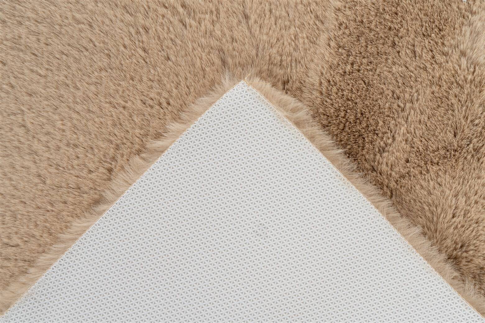 Kayoom Hochflorteppich Badematte Rabbit 425 beige B/H/L: ca. 65x3,5x100 cm