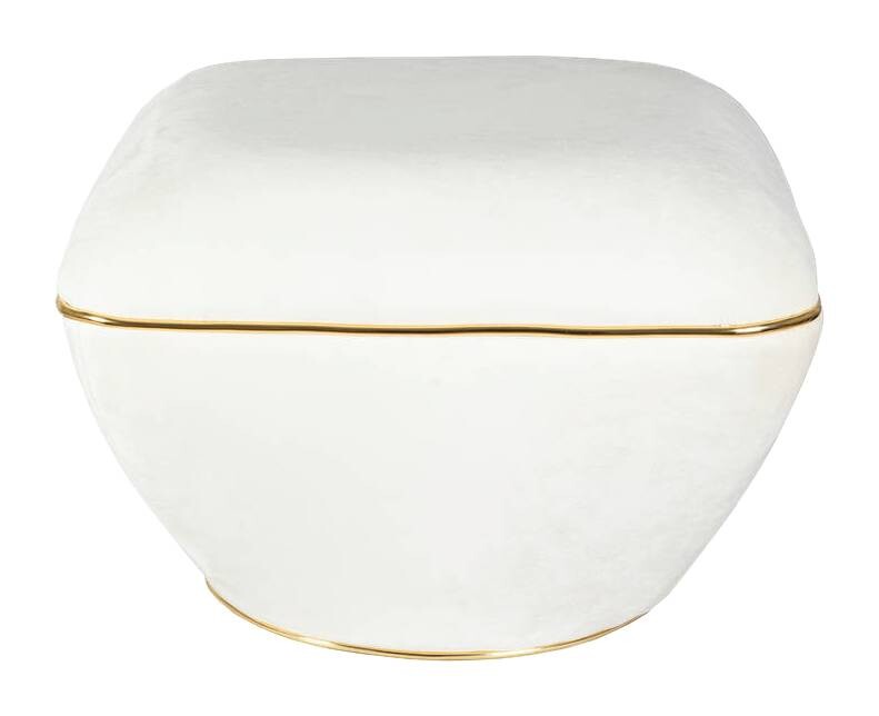 360 Living Hocker Contessa 100 elfenbein gold B/H/T: ca. 60x42,5x60 cm