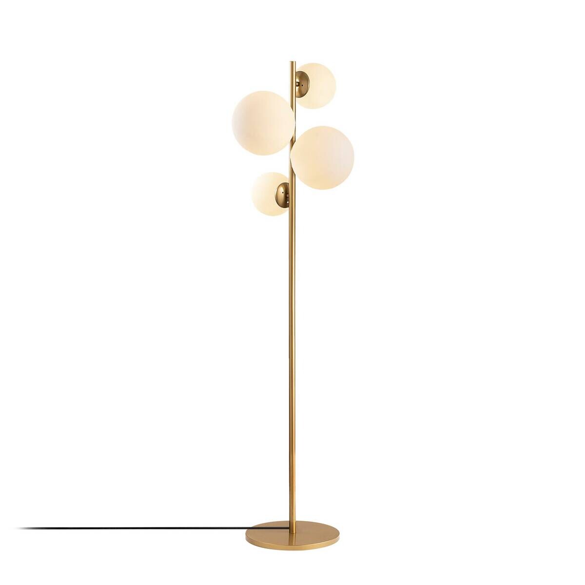 Opviq Stehlampe gold Glas Metall B/H/T/L/D: ca. 33x162x33x33x33 cm E14 4 Brennstellen
