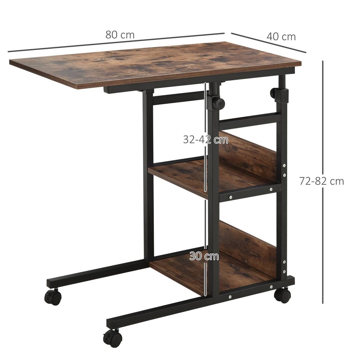Beistelltisch braun dunkel Nachbildung B/H/T: ca. 80x72x40 cm