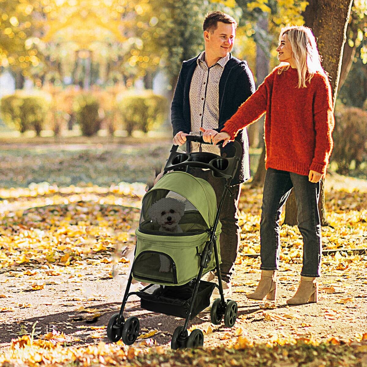 PawHut Hunde-Zubehör dunkelgrün Polyester B/H/L: ca. 45x67x96 cm