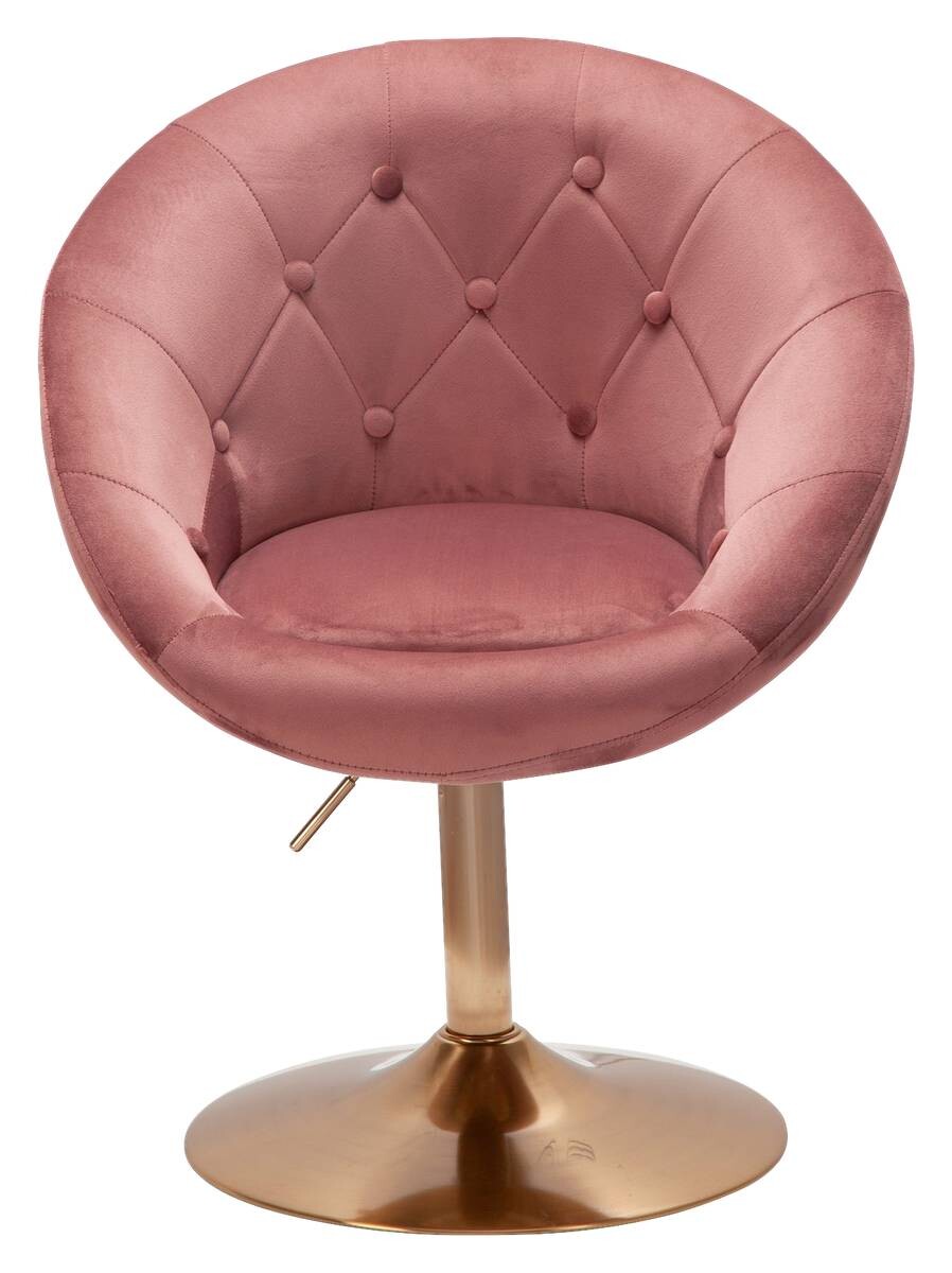 Wohnling Sessel rosa gold Samt Eisen B/H/T: ca. 67x80x62 cm