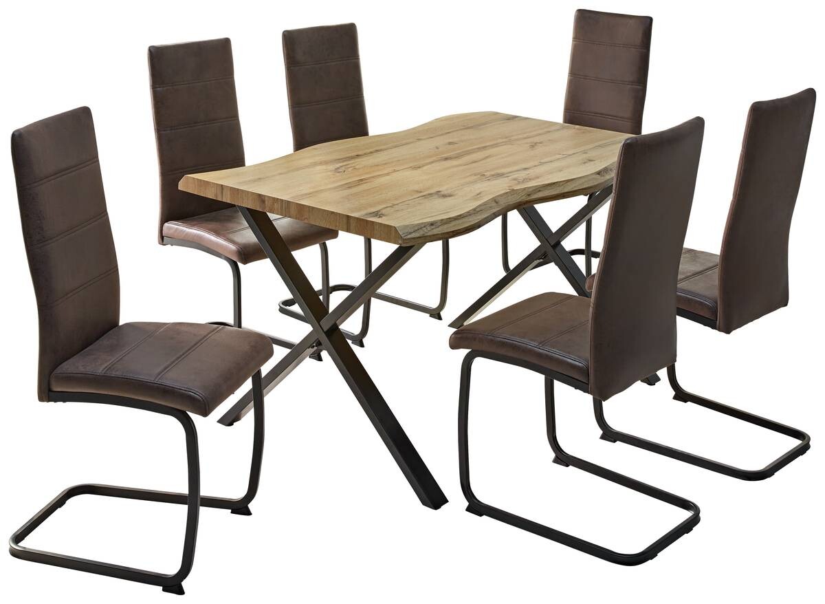 Schwingstuhl Peggy braun Vintage Microfaser B/H/T: ca. 43x103x58 cm