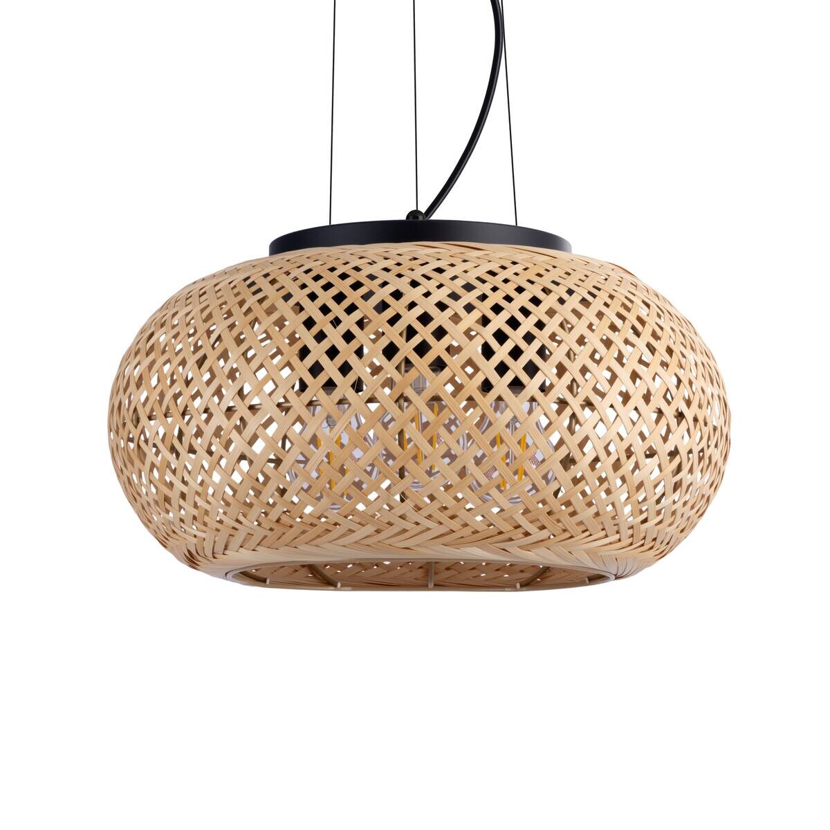 Pendelleuchte natur Bambus H/D: ca. 120x40 cm E27 3 Brennstellen