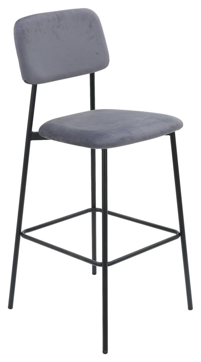 Barhocker MIKA grau Samt B/H/T: ca. 48,5x111x50 cm
