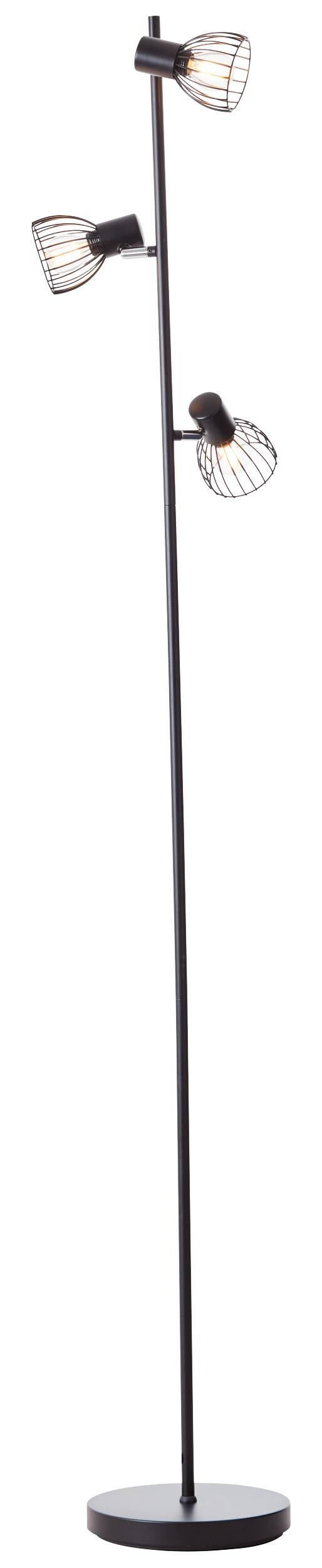 Brilliant Stehlampe Blacky 93085/06 mattschwarz Metall B/H/T: ca. 28x162x26 cm E14 3 Brennstellen