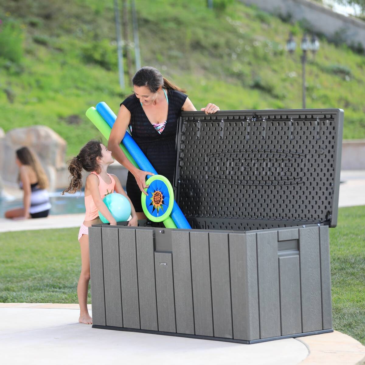 Lifetime Kissenbox 570l dunkelgrau Kunststoff B/H/L: ca. 151x69x72 cm