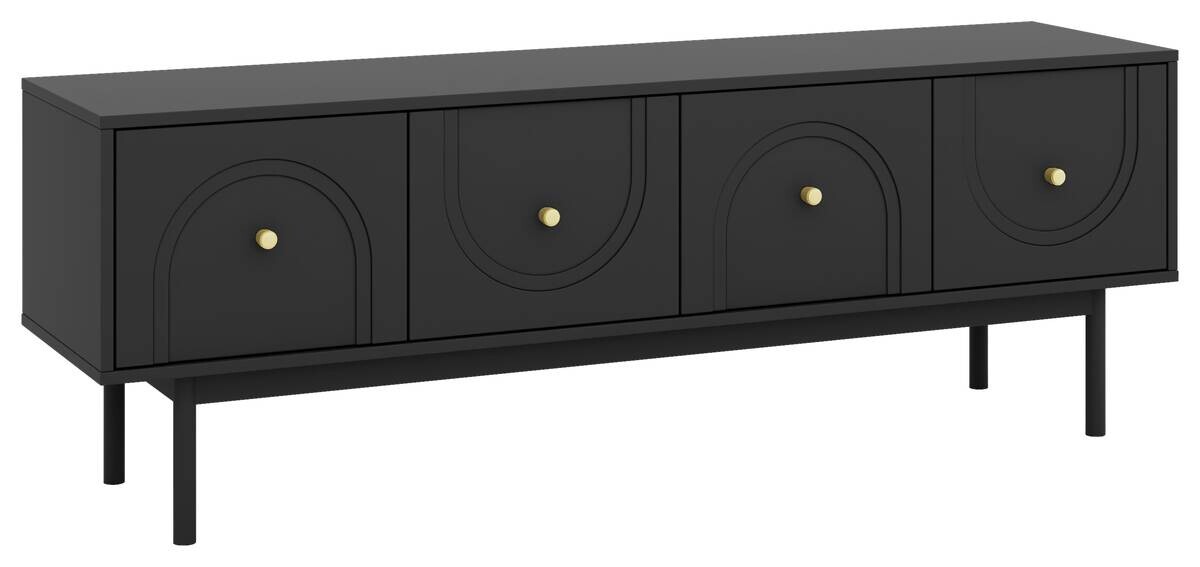 Lowboard MAZOMA schwarz gold Optik B/H/T: ca. 154x53,5x39 cm