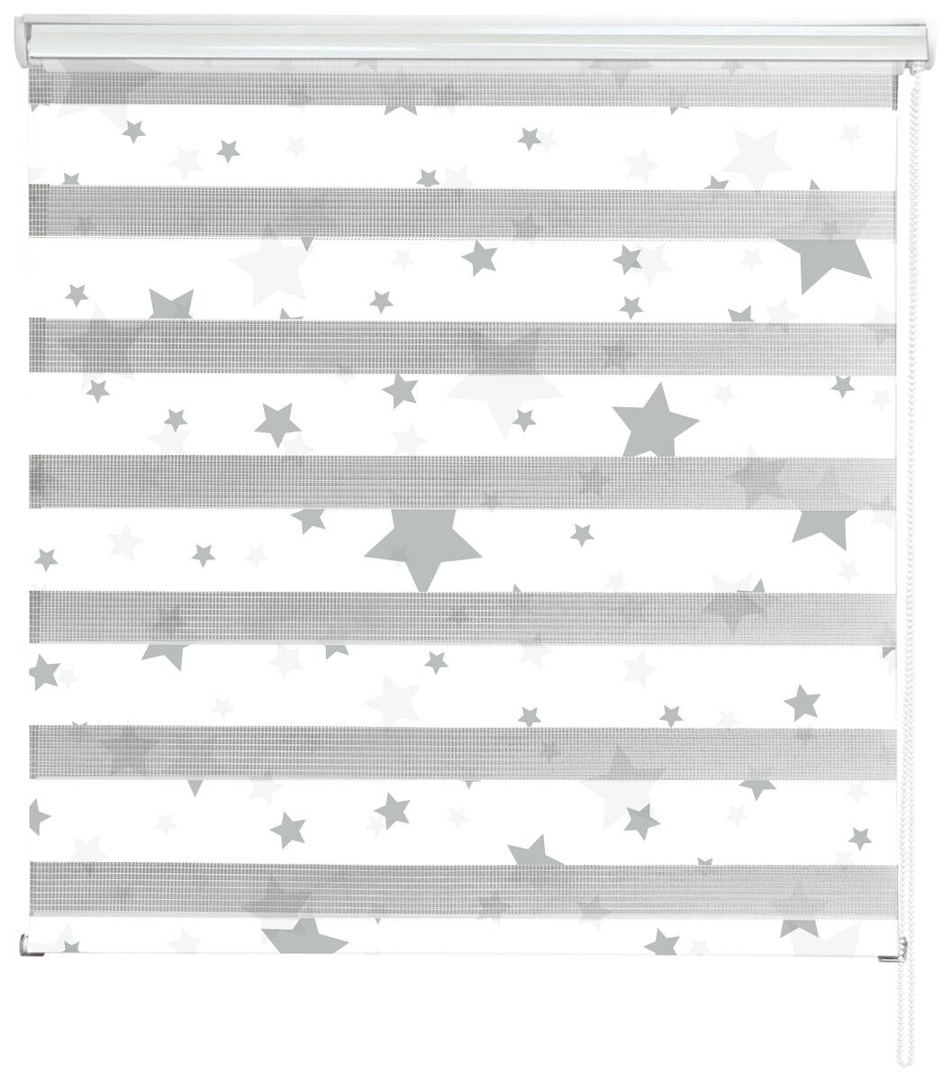 POCOline Doppelrollo mit Blende Star weiß 100% Polyester B/L: ca. 60x160 cm