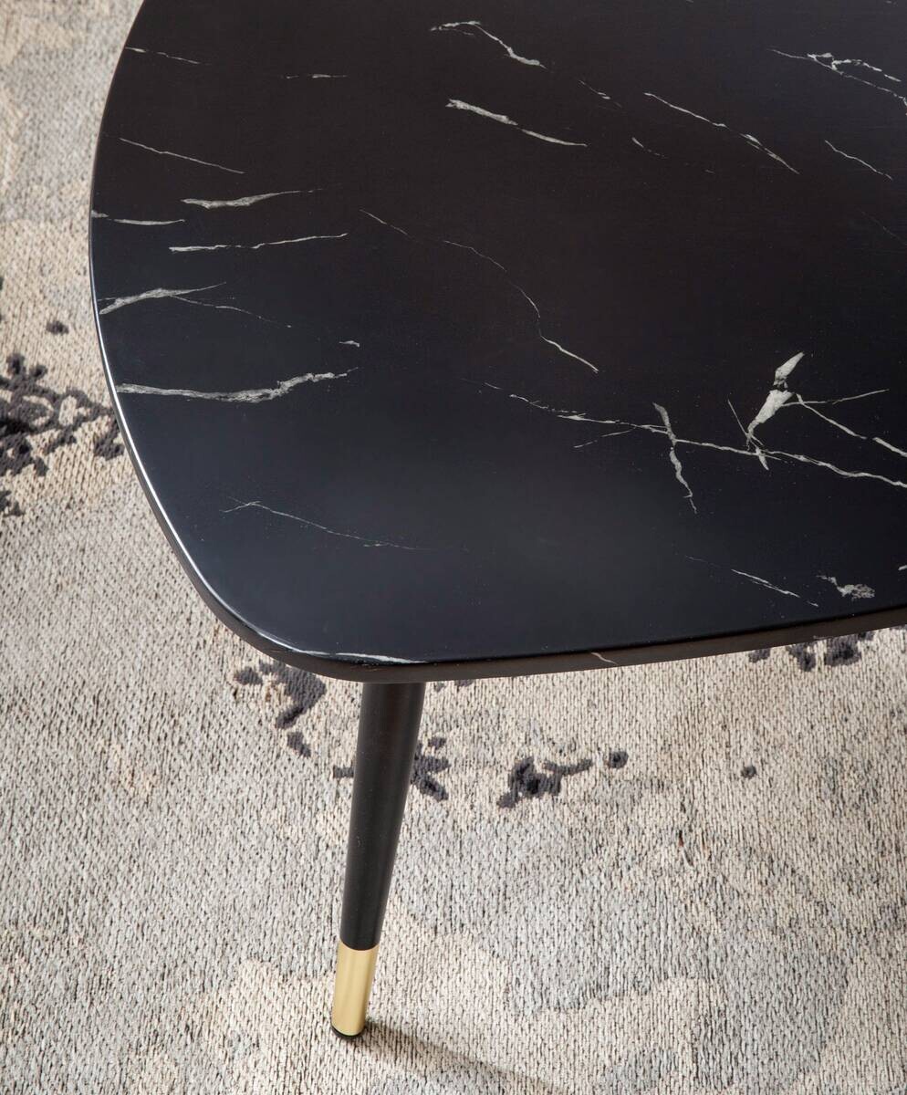 Wohnling Couchtisch schwarz Marmor B/H/T: ca. 90x41x60 cm