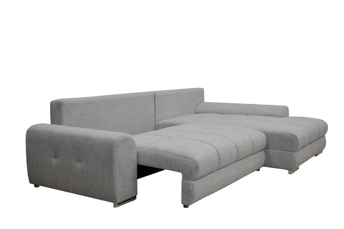 Ecksofa mit Bettfunktion und Bettkasten Lorenz grau Microfaser B/H/T: ca. 284x74x180 cm