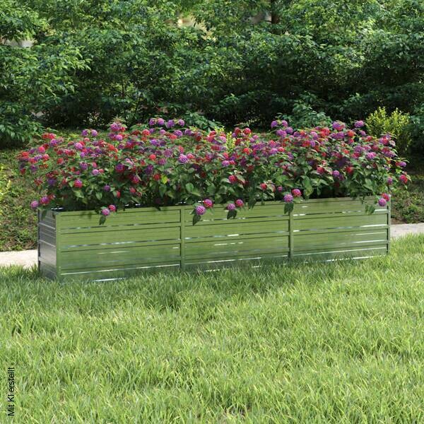 Garten-Hochbeet silber Stahl B/H/L: ca. 40x45x240 cm