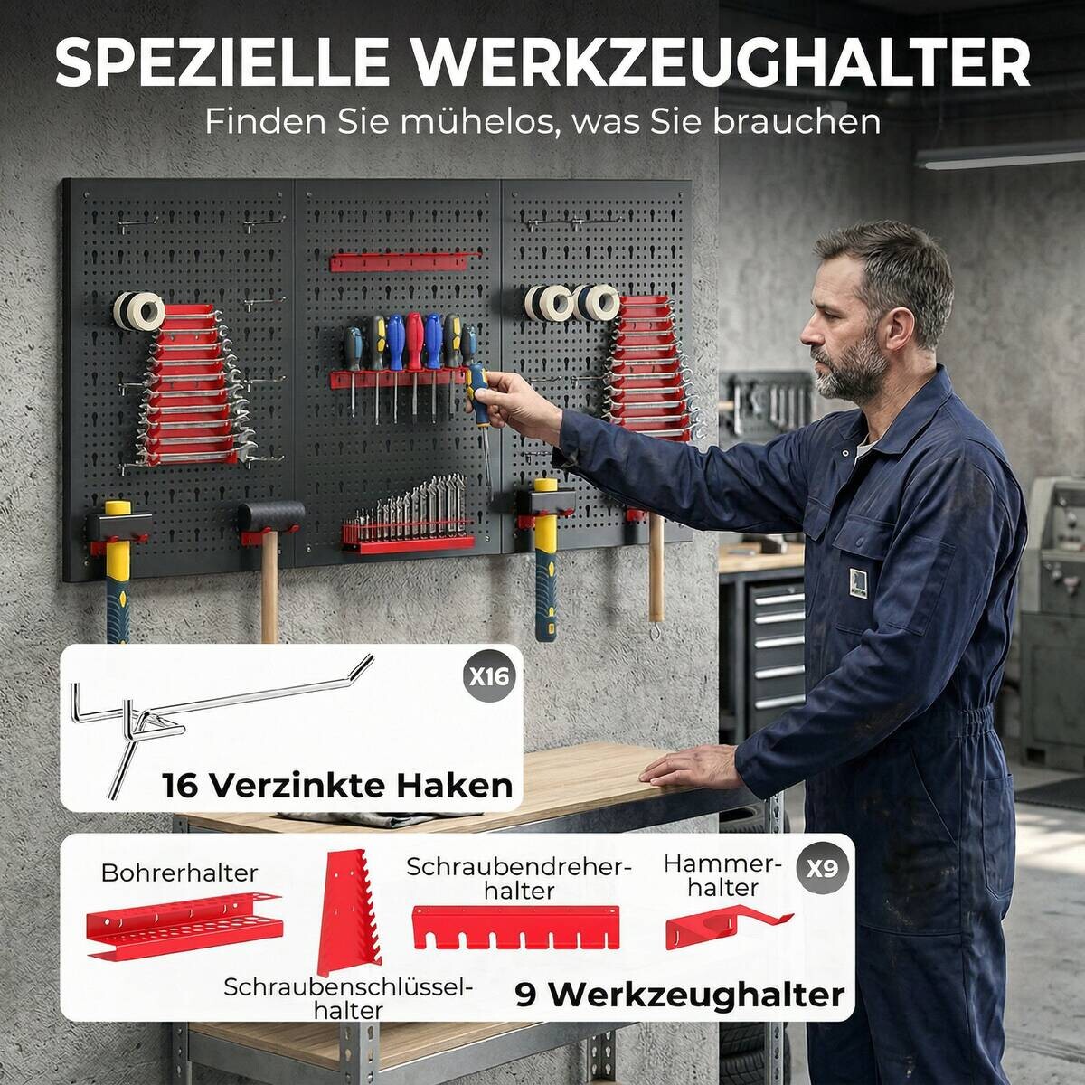 Werkzeugwand B/H/L: ca. 40x2x60 cm
