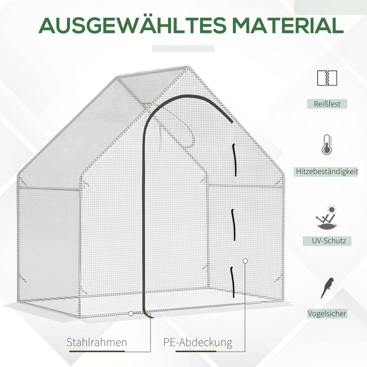Outsunny Gewächshaus B/H/L: ca. 100x168x180 cm