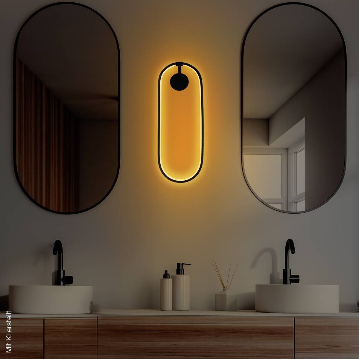 Opviq LED-Wandleuchte schwarz B/H/T: ca. 17x48x10 cm