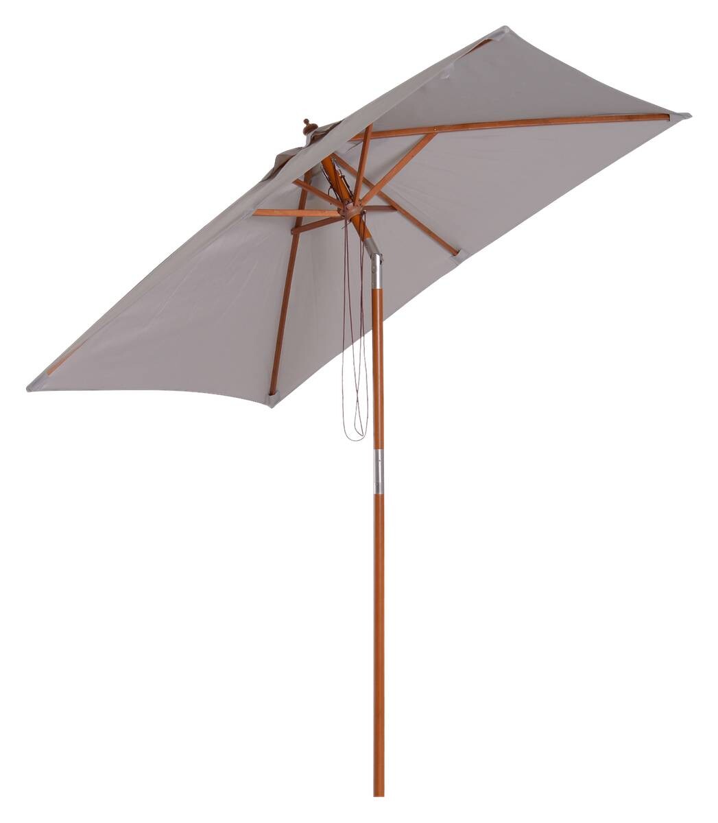 Outsunny Sonnenschirm grau Holz B/H/L: ca. 150x230x200 cm