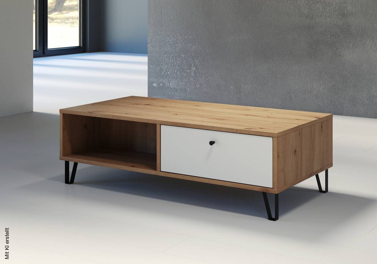TV-Lowboard Touch Eiche Artisan Nachbildung weiß matt B/H/T: ca. 110x37x60 cm