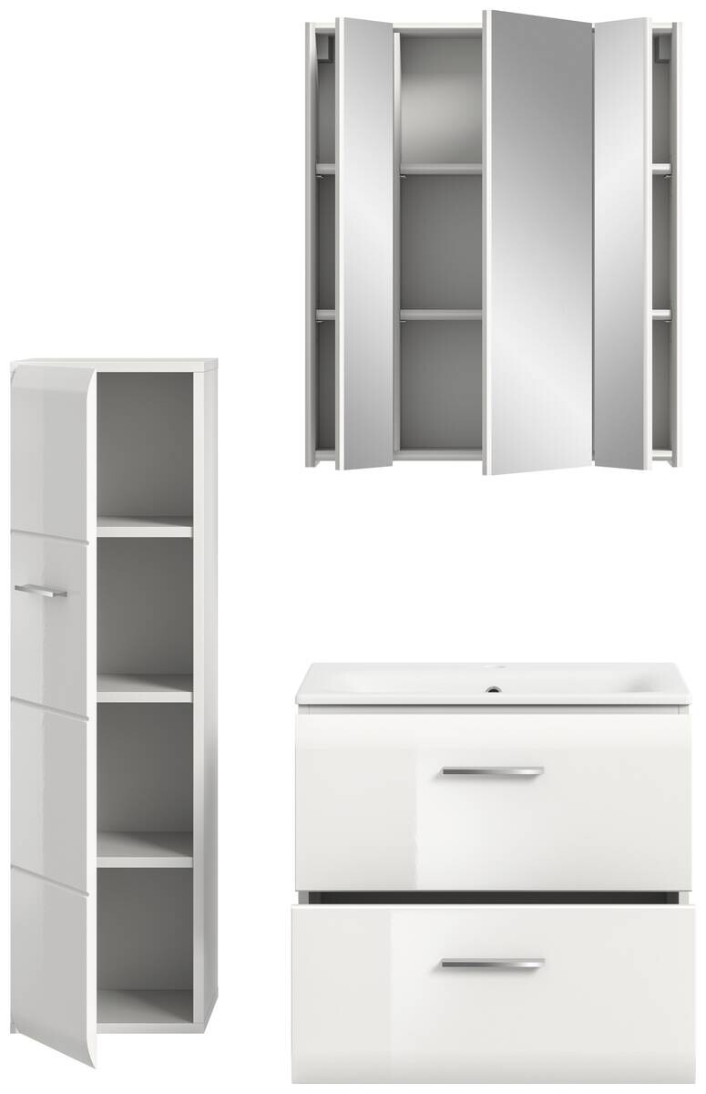 Badezimmer-Set Ice weiß weiß Hochglanz B/H/T: ca. 105x185x46 cm