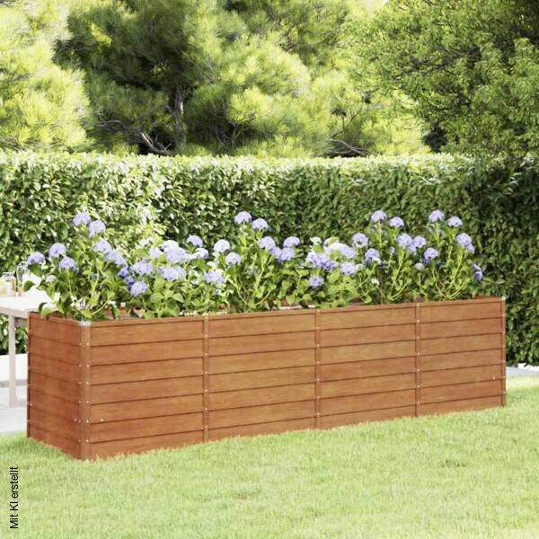 Hochbeet braun Stahl B/H/L: ca. 80x77x320 cm