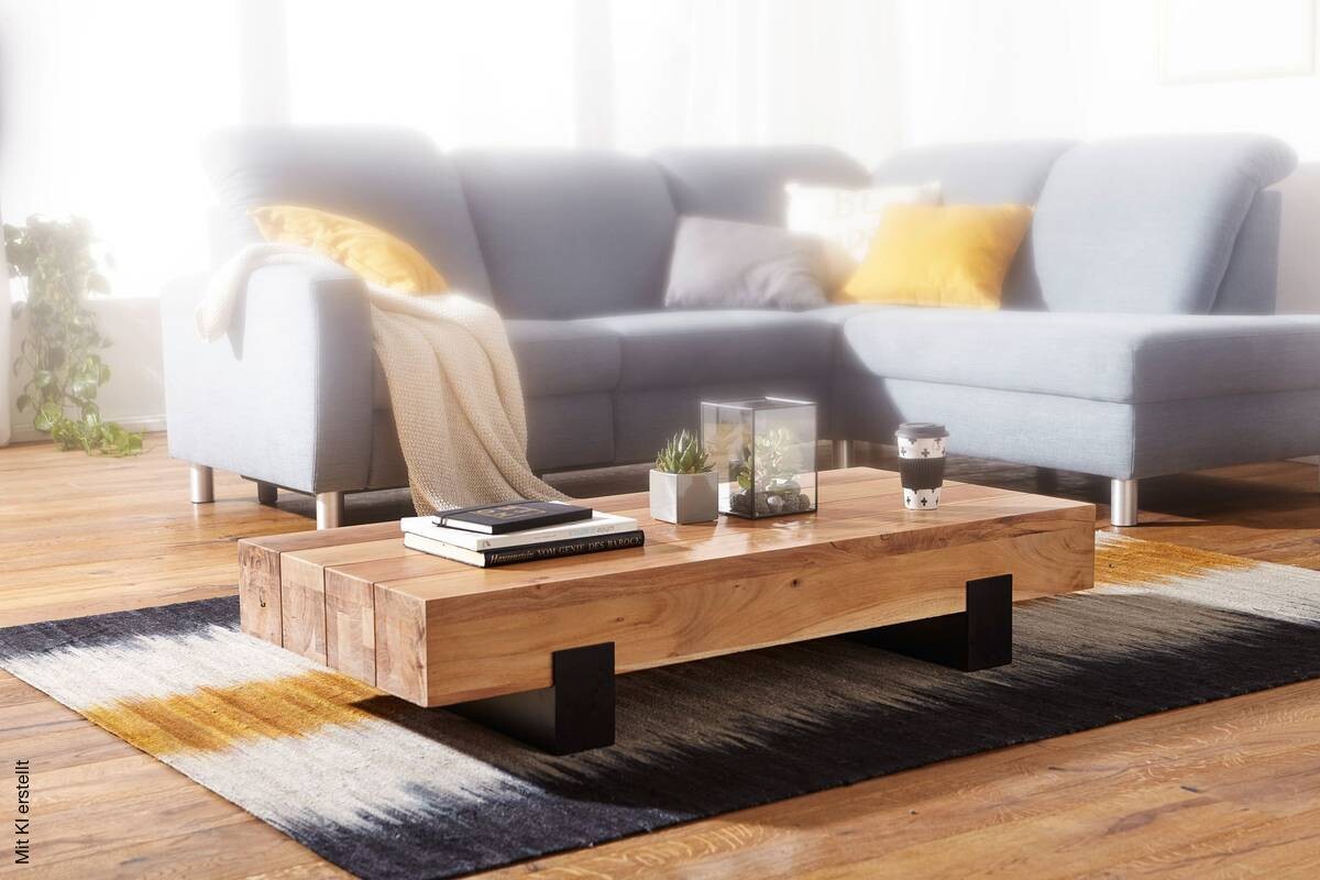 Couchtisch braun B/H/T: ca. 130x25x59 cm