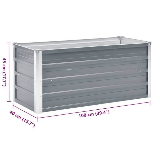 Hochbeet grau Stahl B/H/L: ca. 40x45x100 cm