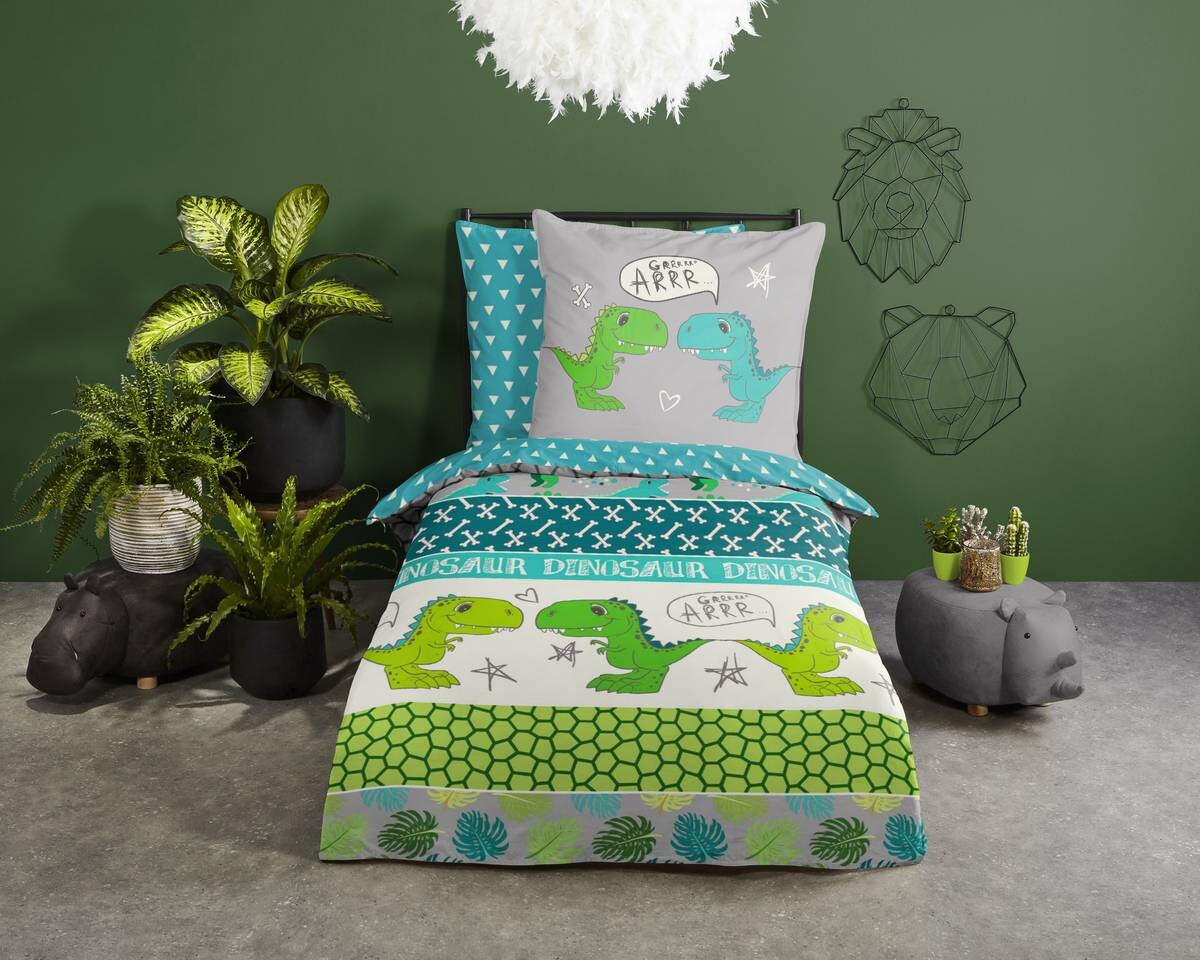 Baumwoll Bettwäsche Dinosaur Renforce