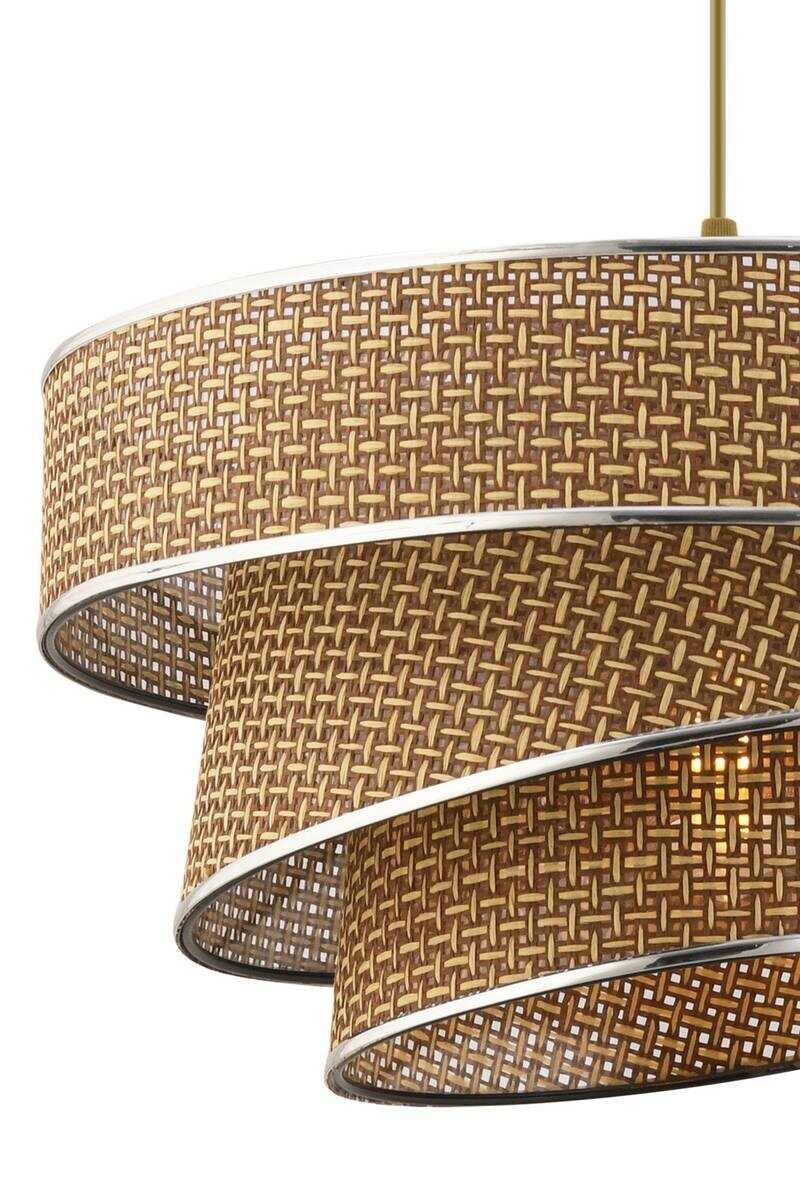 Opviq Pendelleuchte Couper silber beige Baumwolle Metall B/H/L: ca. 40x72x40 cm E27 1 Brennstellen