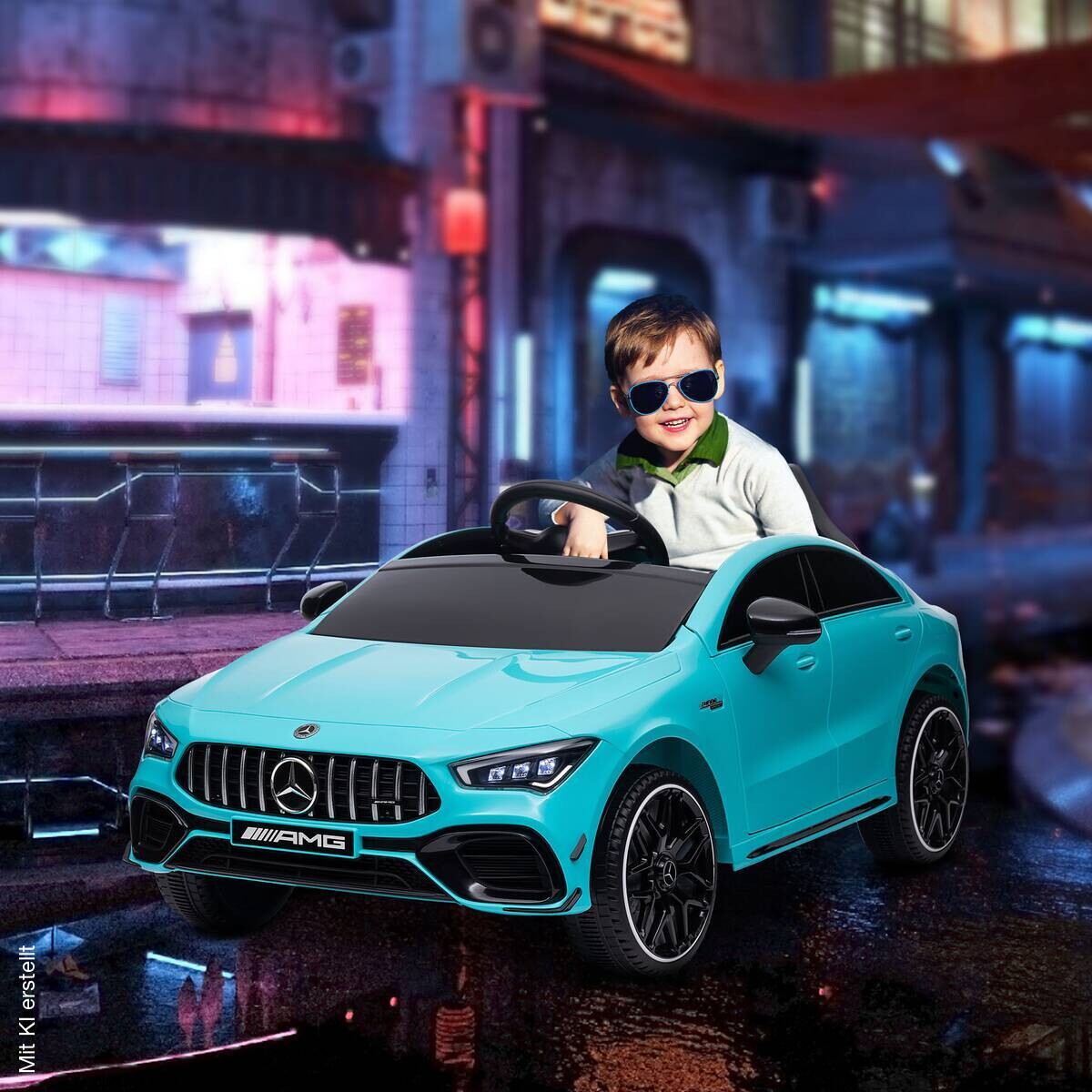 AIYAPLAY Kinder Elektroauto hellblau B/H/L: ca. 61x45x110 cm