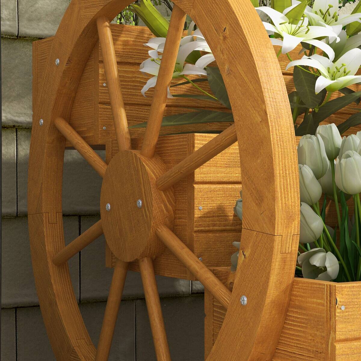Outsunny Hochbeet natur Edelstahl B/H/L: ca. 62x61x57 cm