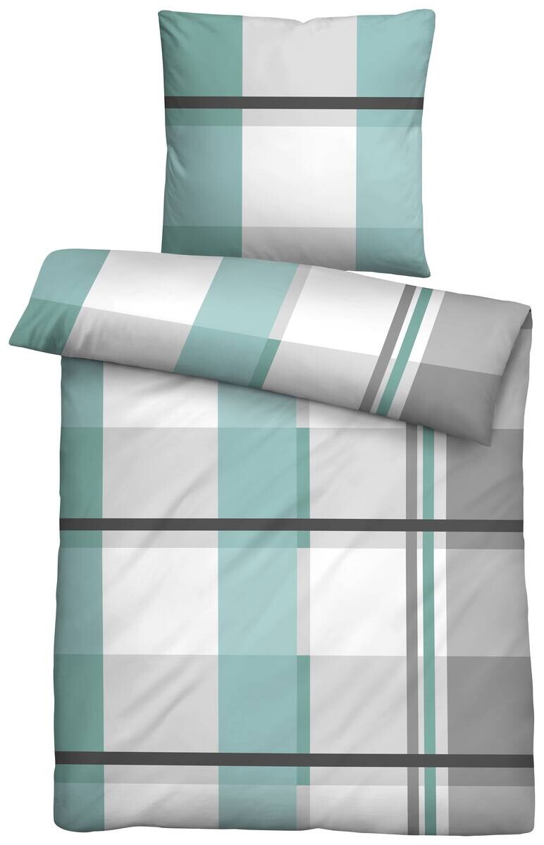 Microfaser Bettwäsche mint grau 100% Polyester B/L: ca. 135x200 cm