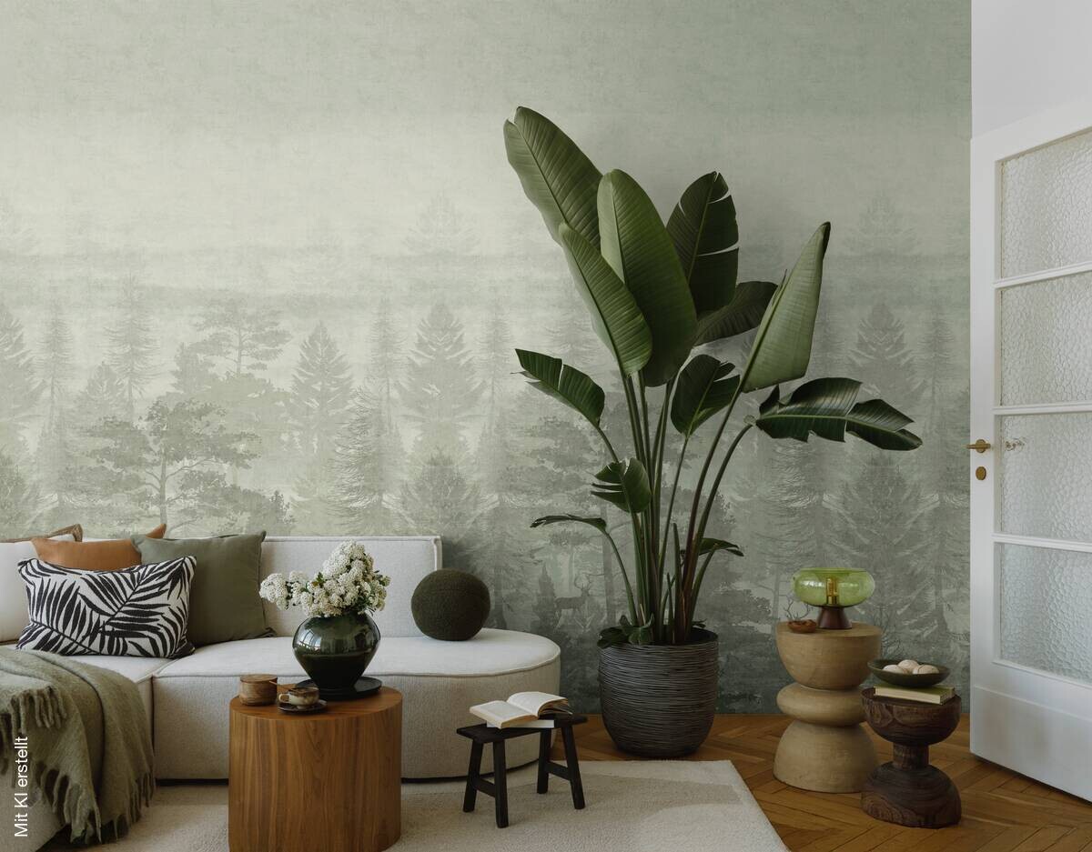 Livingwalls Fototapete Landschaft grün B/L: ca. 280x159 cm