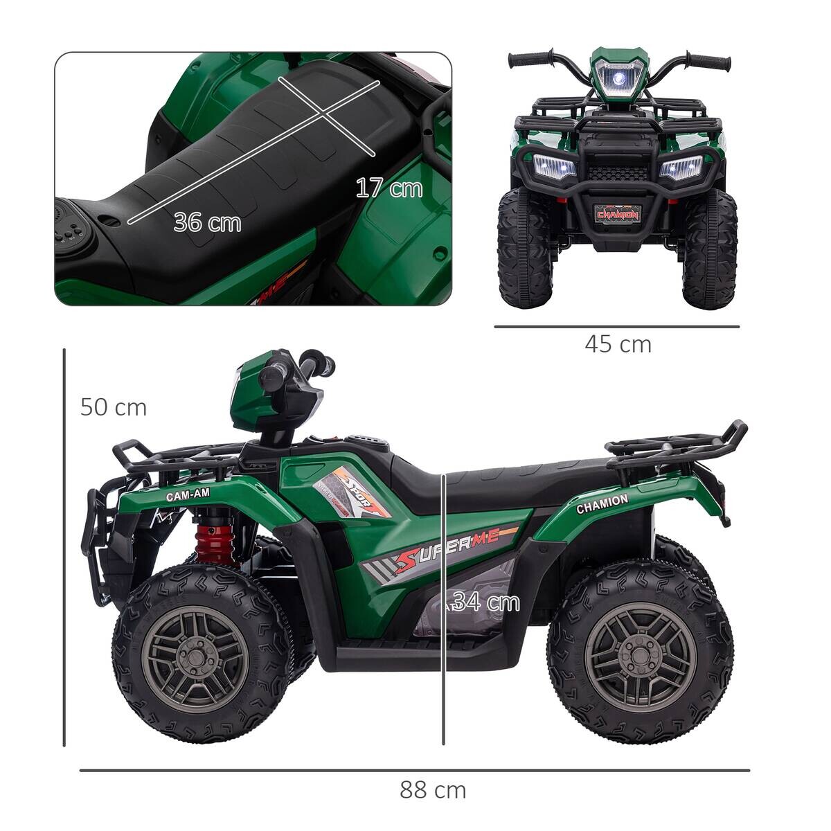 HOMCOM Kinderauto schwarz B/H/L: ca. 45x88x50 cm