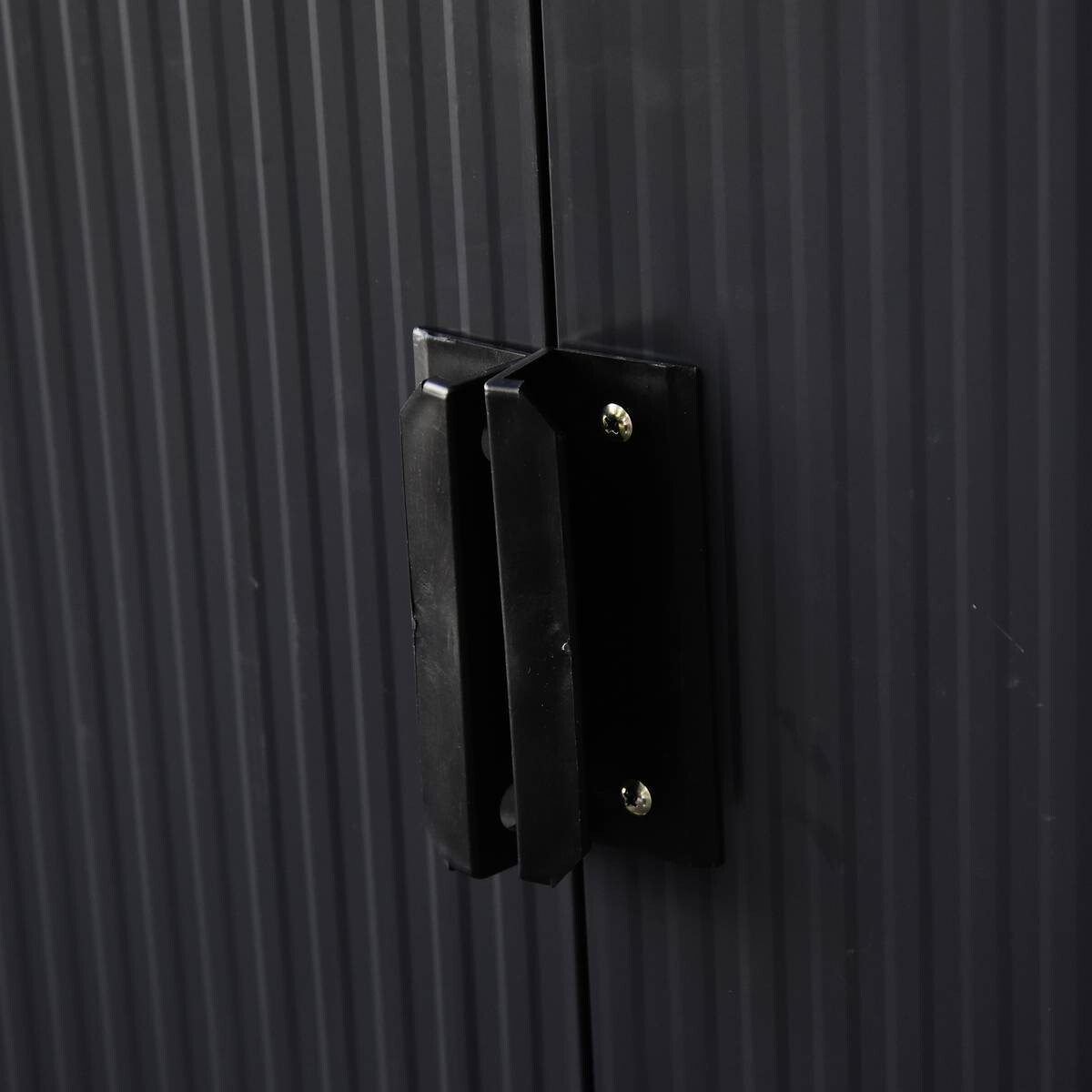 Outsunny Gartenschrank dunkelgrau Stahl B/H/L: ca. 130x173x277 cm