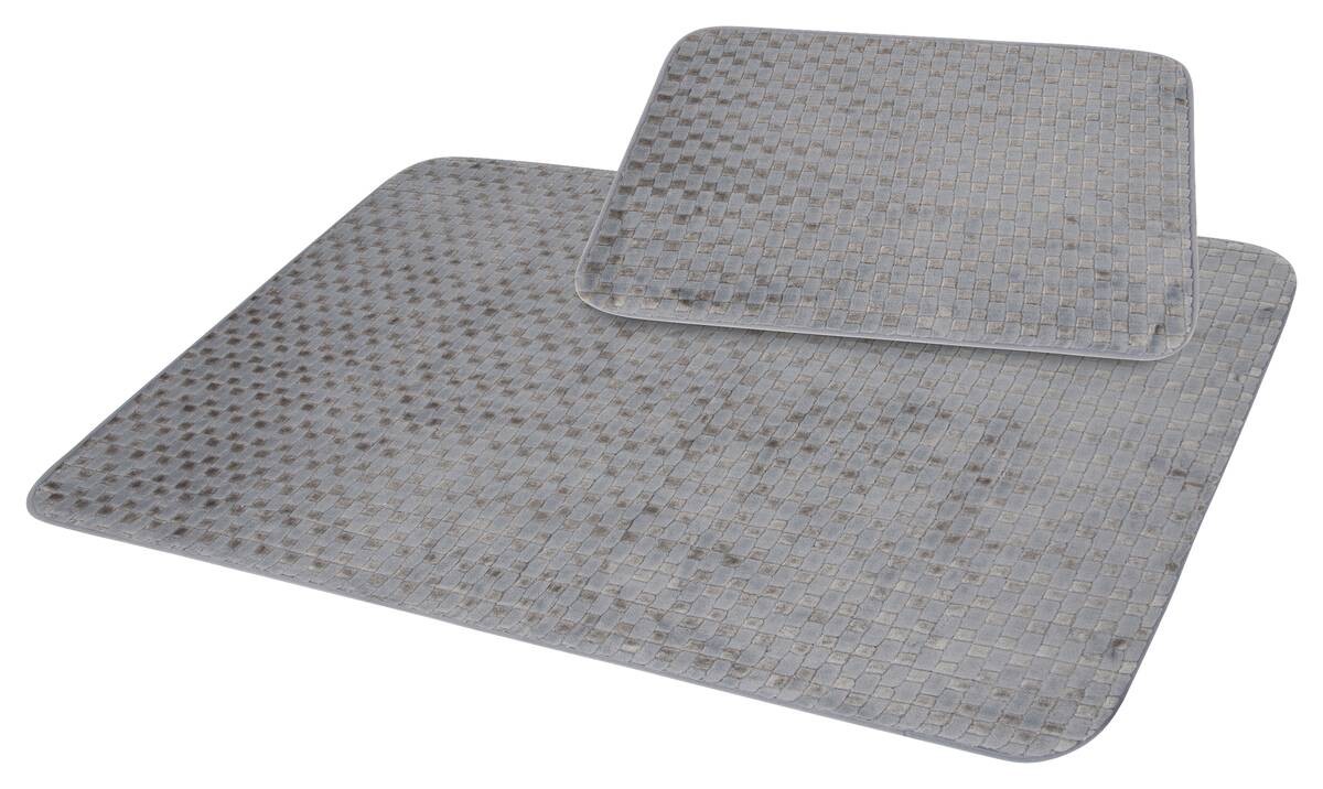 Badgarnitur silber 100% Polyester B/L: ca. 60x90 cm