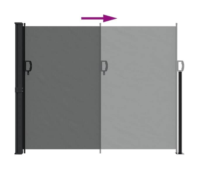 vidaXL Seitenmarkise anthrazit B/T/L: ca. 160x600x600 cm