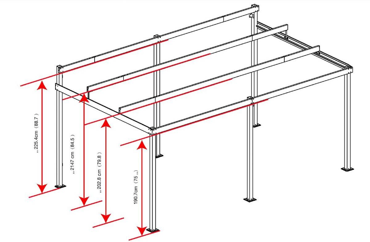 Sojag Terrassenüberdachung St. Barth anthrazit Aluminium B/H/T: ca. 484x240x363 cm