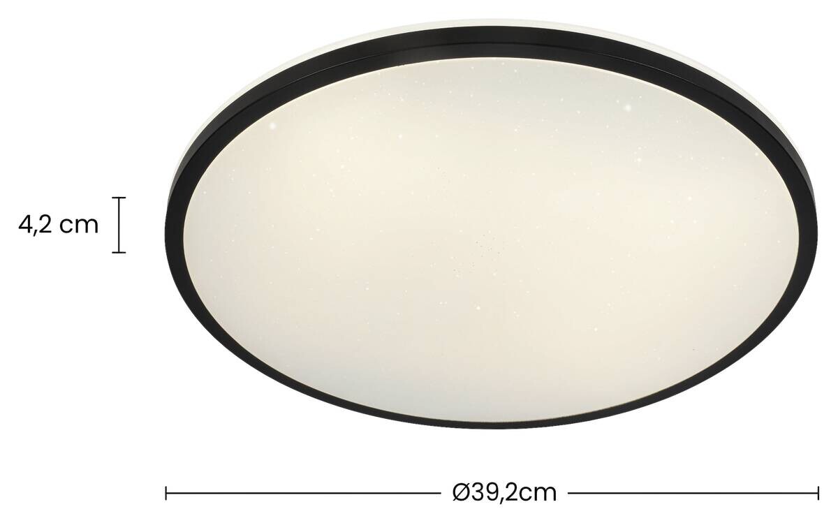 Nolo LED-Deckenleuchte Hela schwarz Kunststoff H/D: ca. 4,3x39 cm