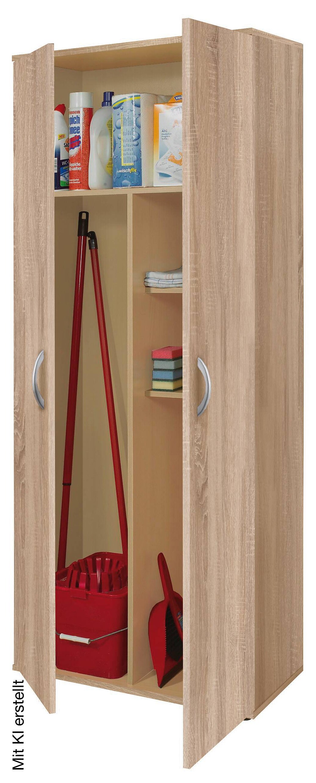 Putzschrank Andy 4 Eiche Sonoma Nachbildung B/H/T: ca. 70x187x34 cm