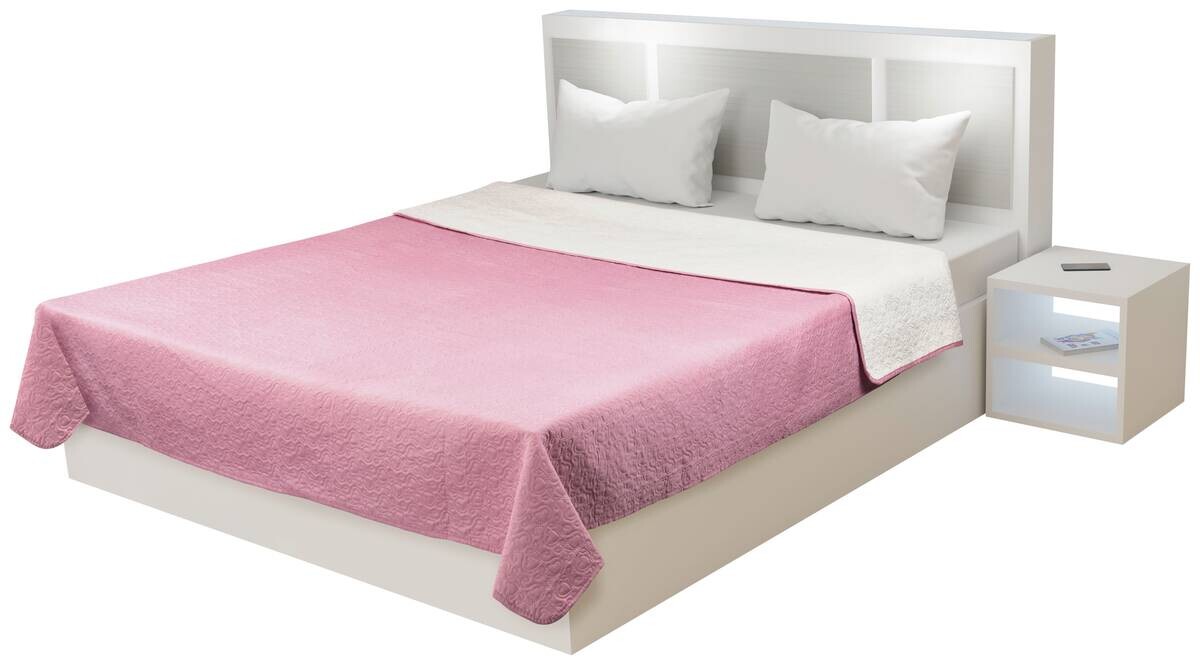 Tagesdecke offwhite Polyester B/L: ca. 160x220 cm | offwhite, rosé | 160,00/220,00 cm