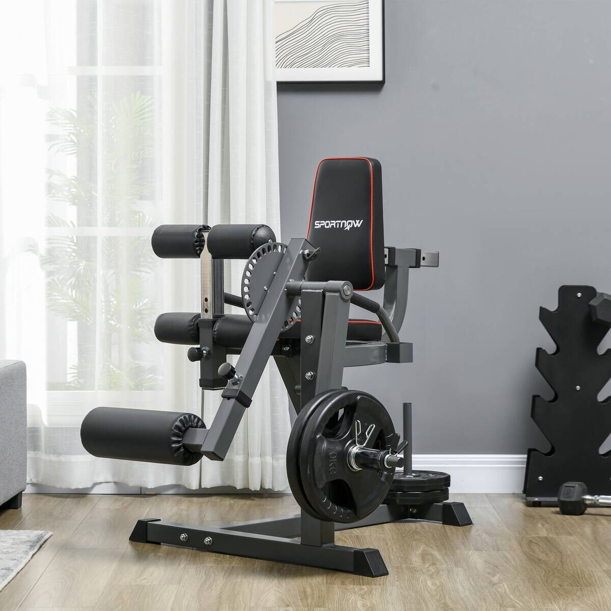 SPORTNOW Beinstrecker schwarz Stahl B/H/L: ca. 90x105x100 cm