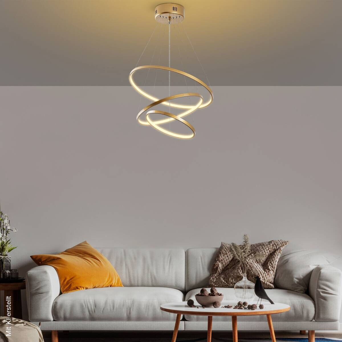 Opviq LED-Pendelleuchte gold B/H/T: ca. 50x80x50 cm