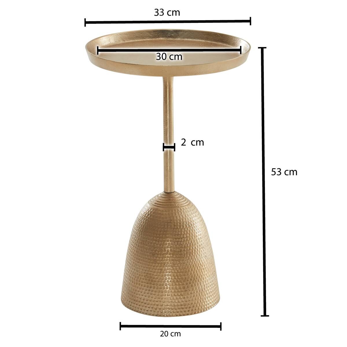 Beistelltisch gold B/H/T: ca. 33x53x33 cm