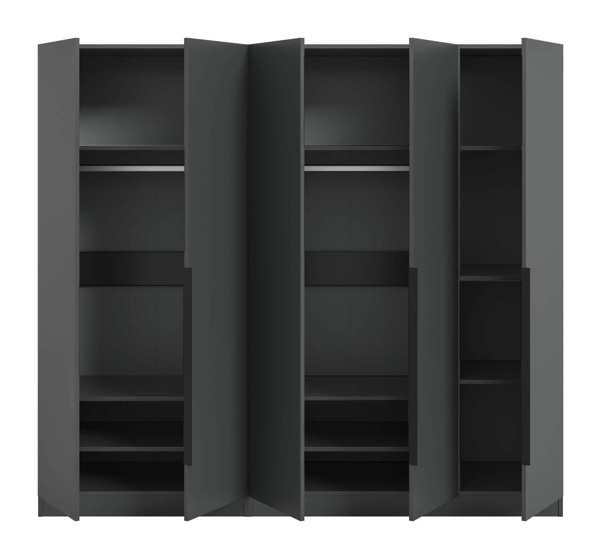 Kleiderschrank KOPENHAGEN anthrazit B/H/T: ca. 200x181x52 cm