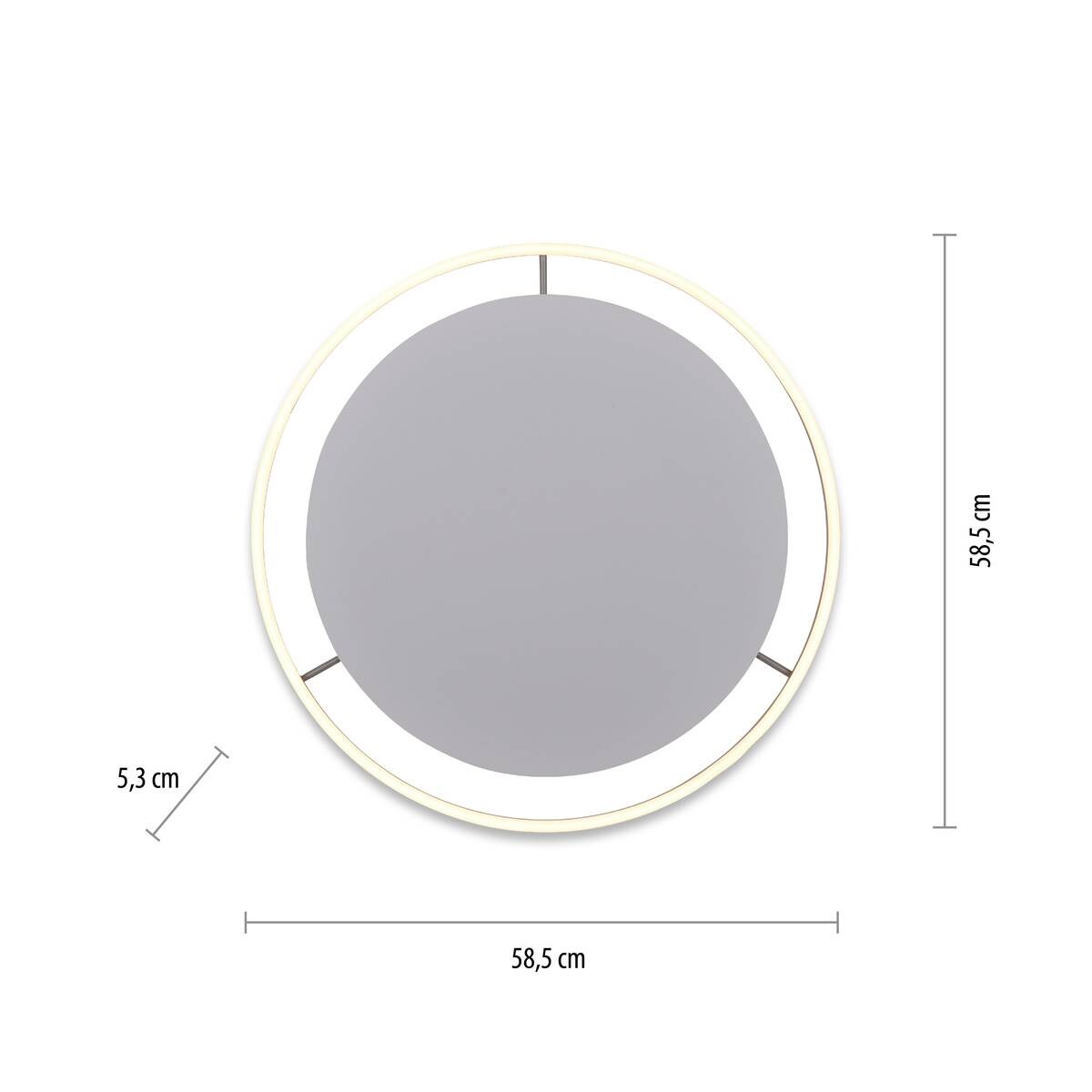 Just Light LED-Deckenleuchte RITUS 15392-95 weiß Alu Metall H/D: ca. 5,3x58,5 cm 1 Brennstellen